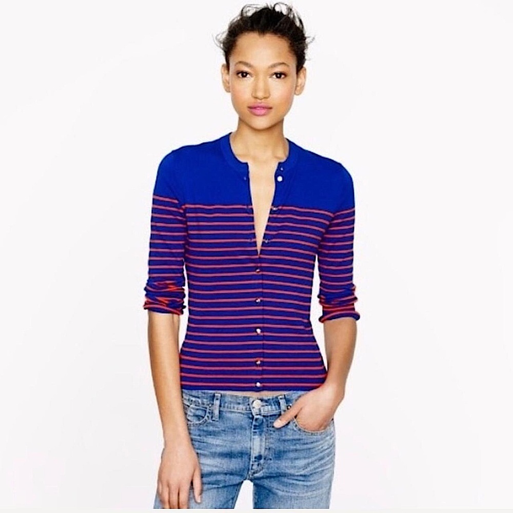J.Crew Jackie Striped Cardigan